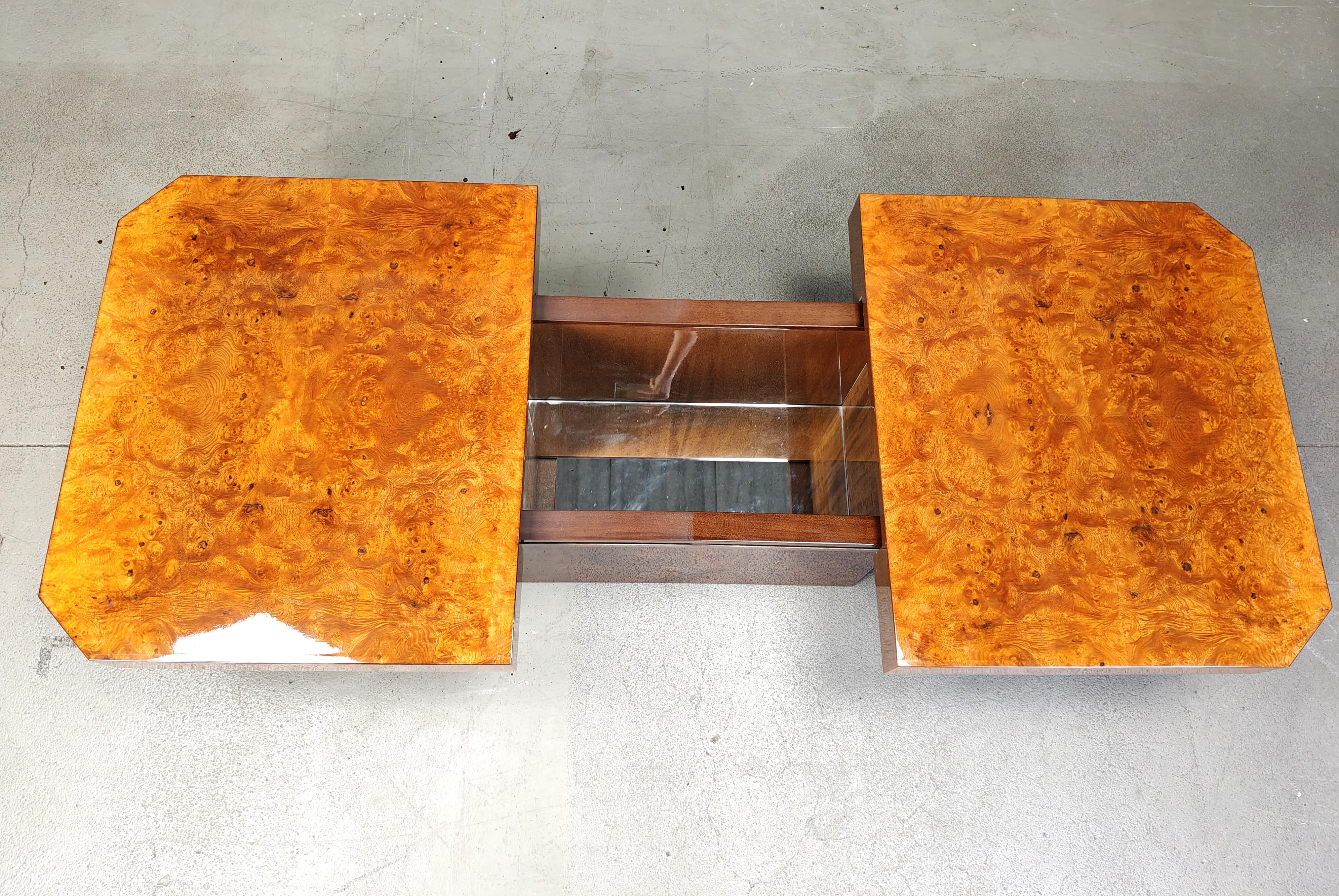 Mesa de centro con barra oculta Hollywood regency, años 70 en Bueno estado para la venta en Leuven, Vlaams Gewest