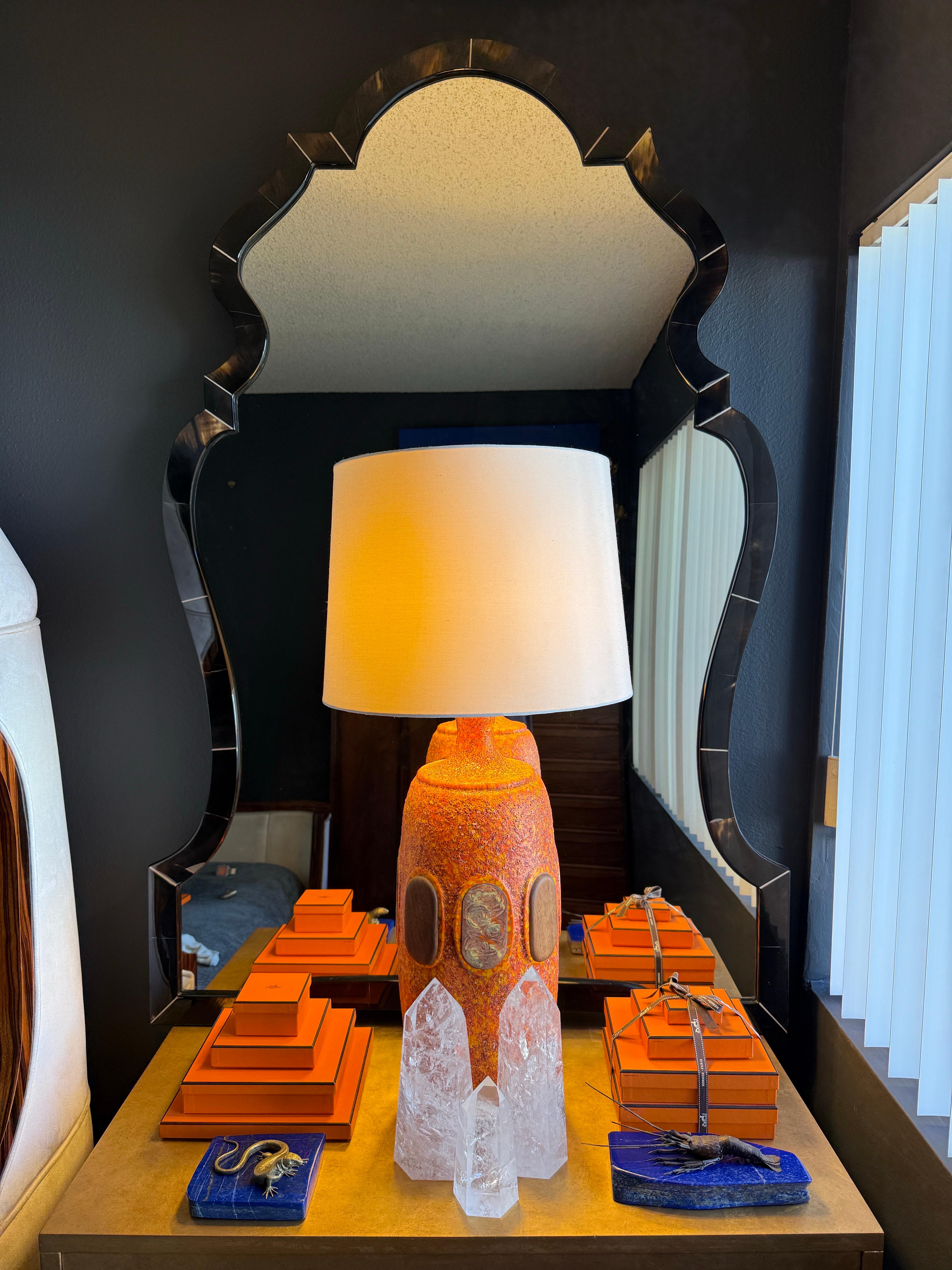 Hollywood Regency Horn Veneer and Resin Wall Mirror For Sale 5