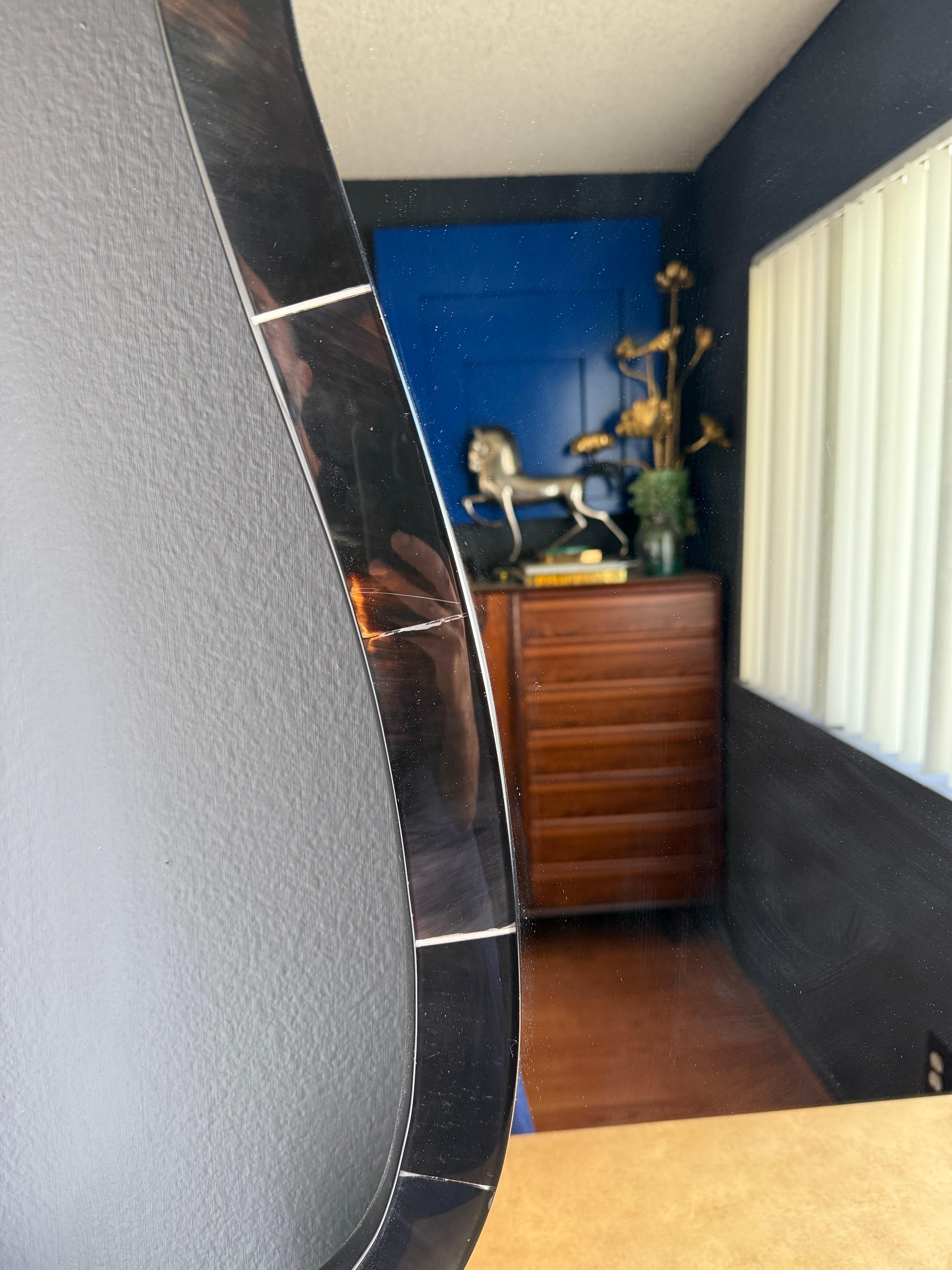 Hollywood Regency Horn Veneer and Resin Wall Mirror For Sale 10