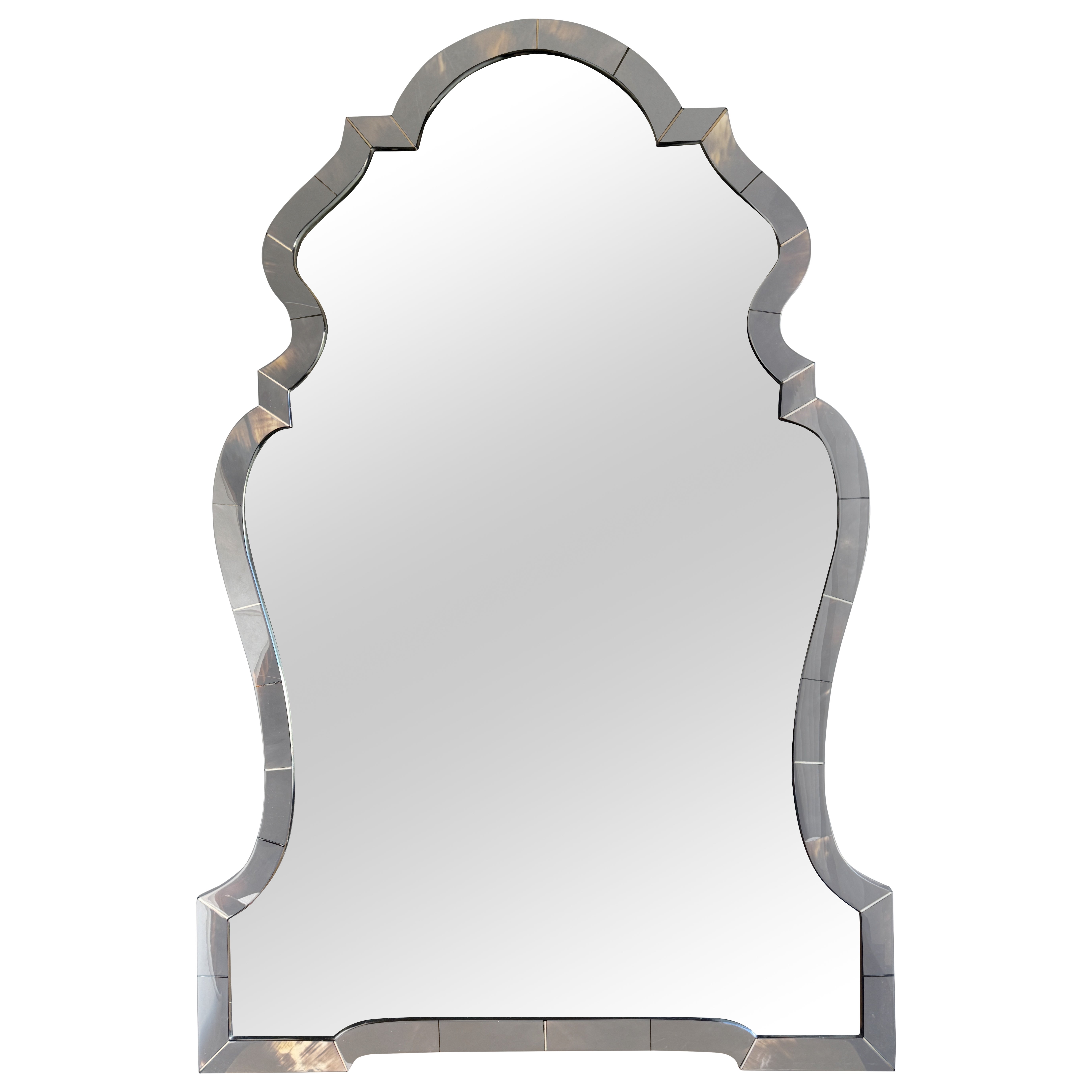 Hollywood Regency Horn Veneer and Resin Wall Mirror