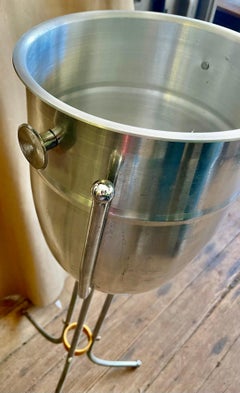 Hollywood Regency Ice Bucket/Wine Cooler Server w/ Stand