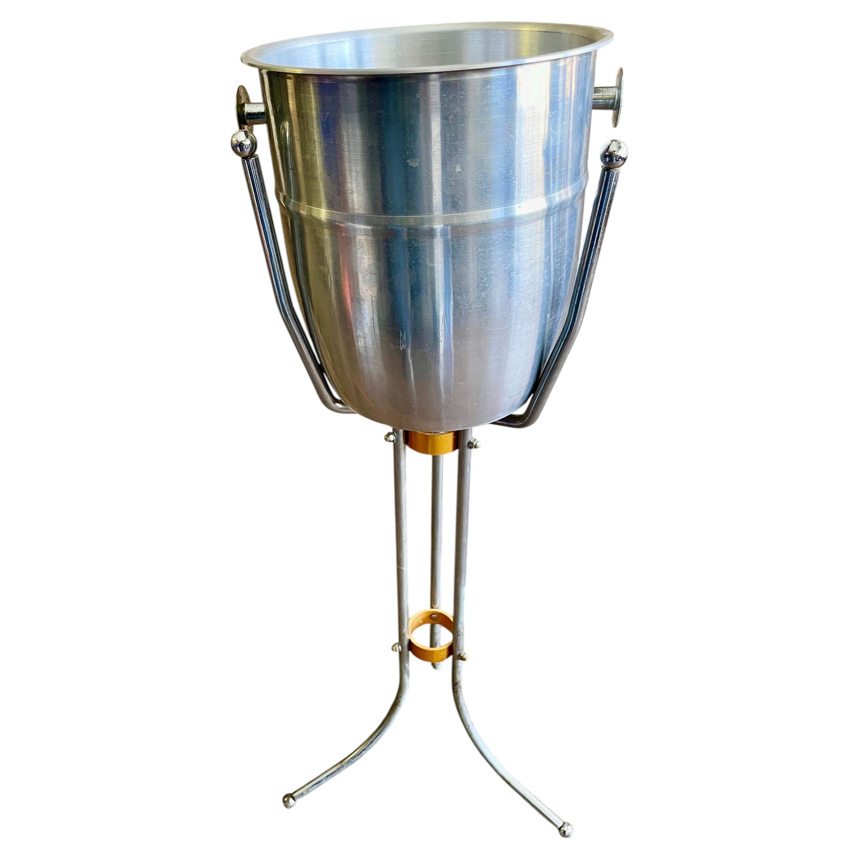 Hollywood Regency Ice Bucket/Wine Cooler Server w/ Stand For Sale