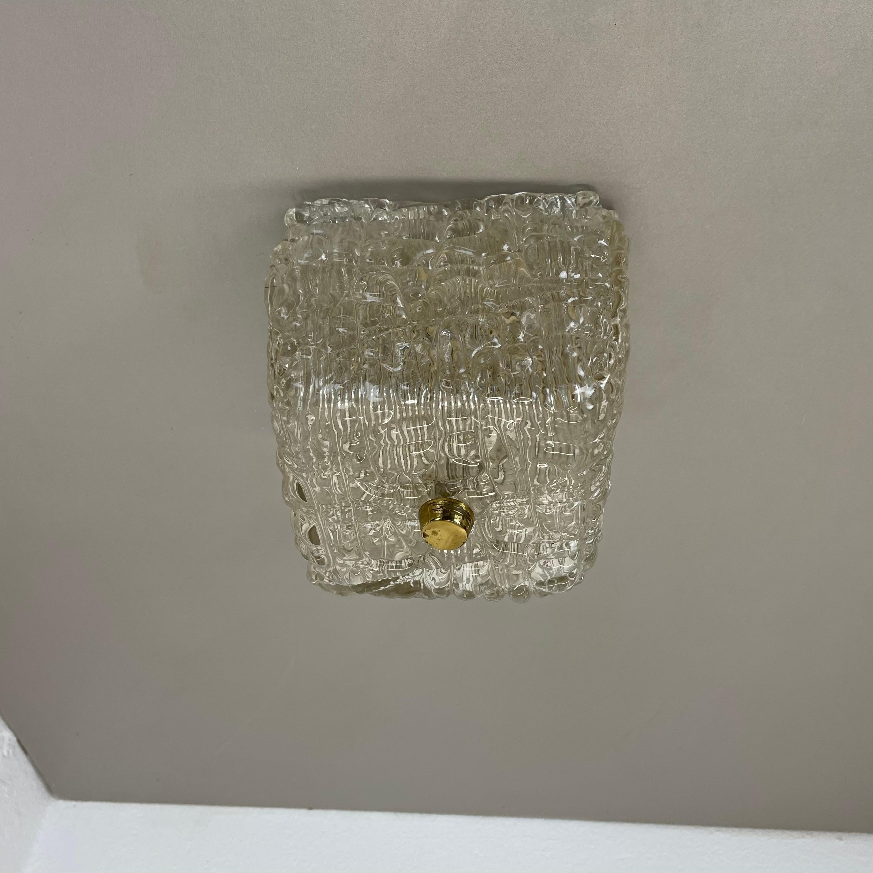 Lámpara de techo de cristal helado Hollywood Regency, J.T. Kalmar Lights, Austria, años 50 Austríaco en venta