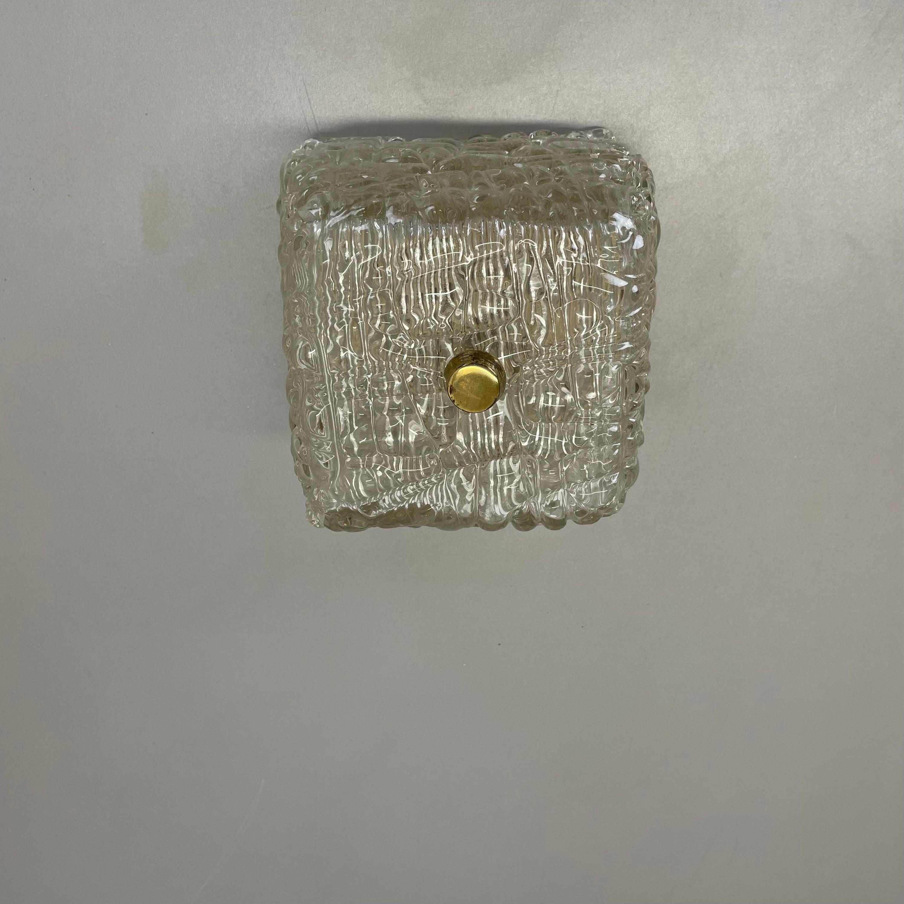 Lámpara de techo de cristal helado Hollywood Regency, J.T. Kalmar Lights, Austria, años 50 en Bueno estado para la venta en Kirchlengern, DE