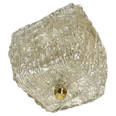 Hollywood Regency Ice Glass Ceiling Light, J. T. Kalmar Lights, Austria, 1950s