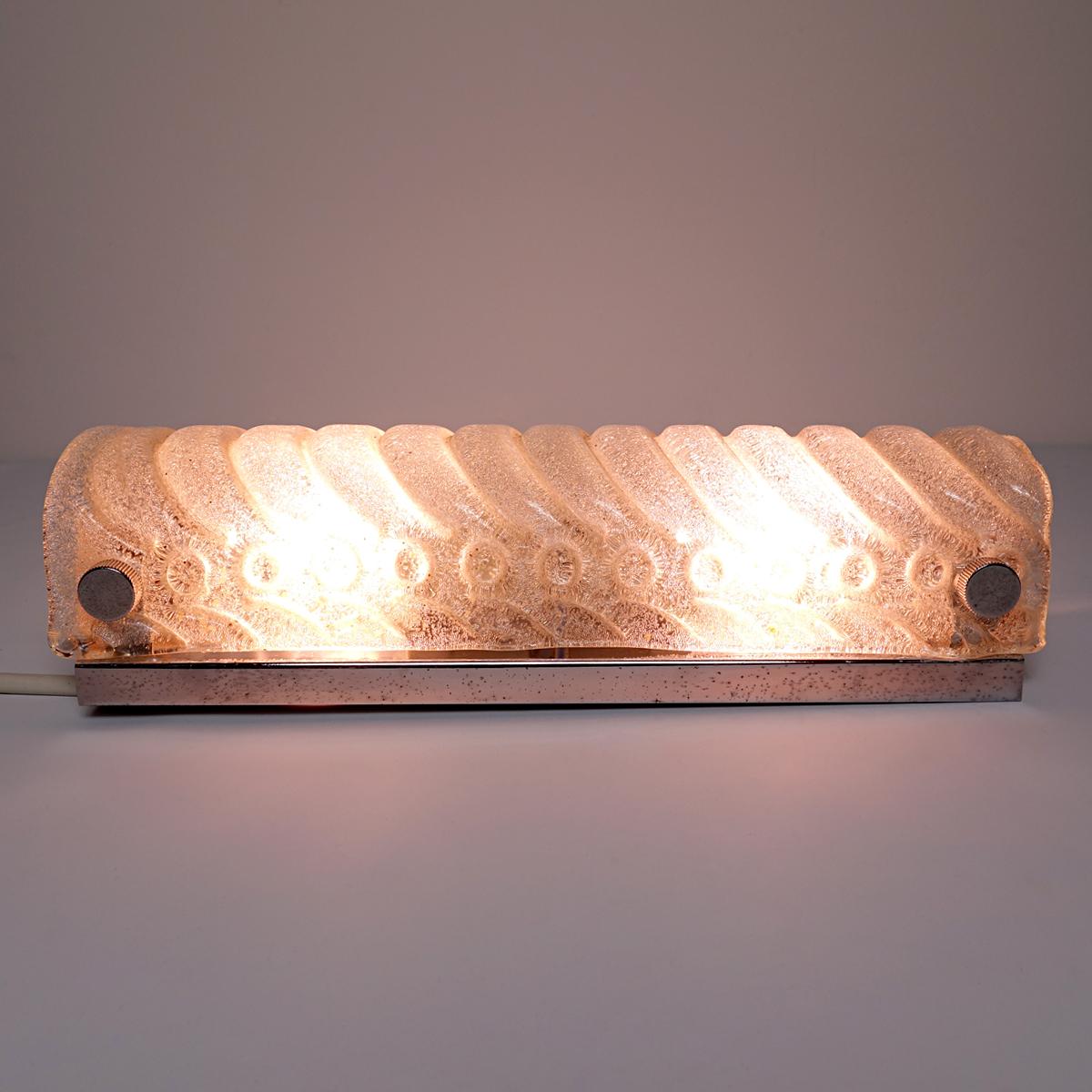 Hollywood Regency Ice Glass Sconce or Flush Mount by Kalmar For Sale 5