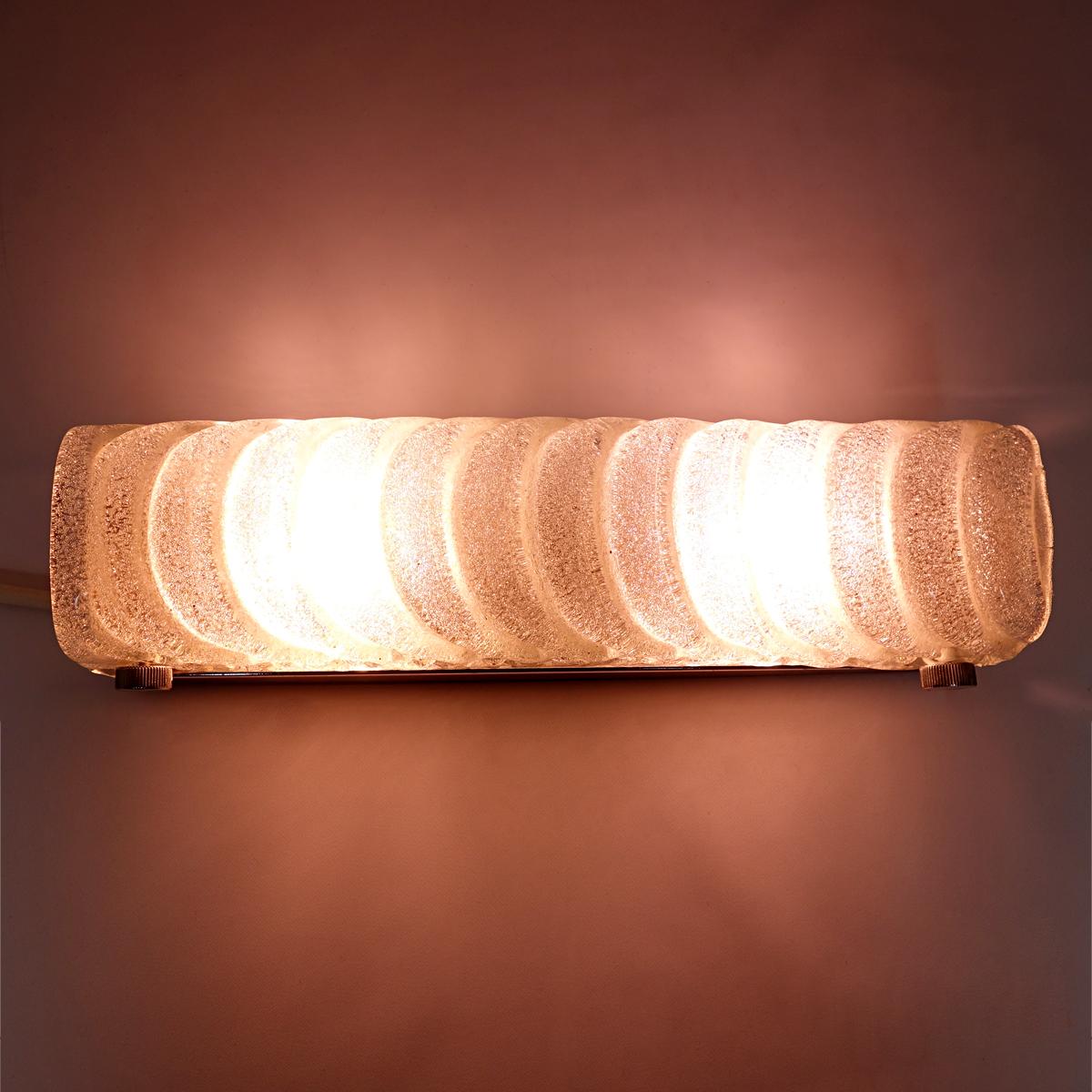 Hollywood Regency Ice Glass Sconce or Flush Mount by Kalmar For Sale 6