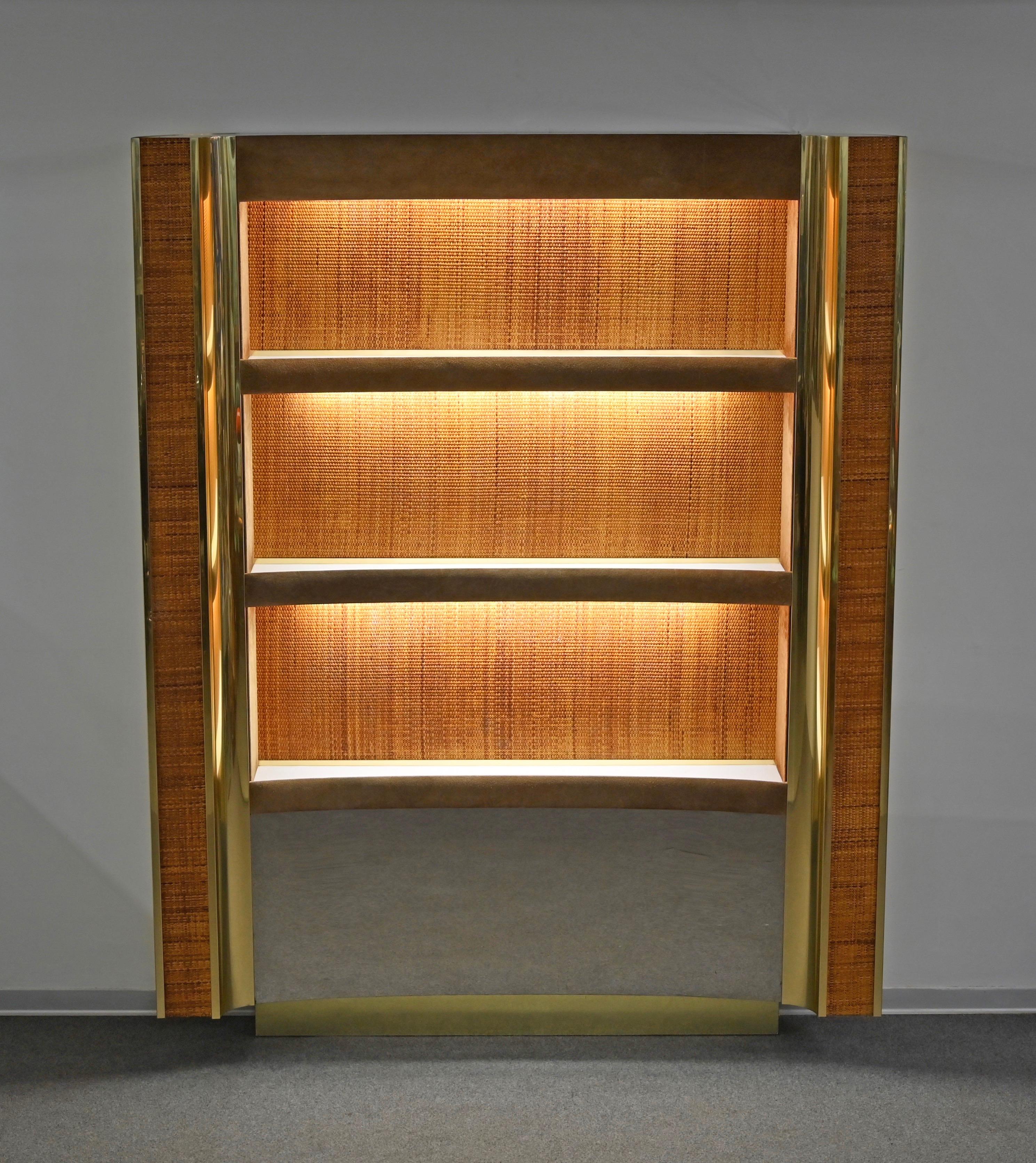 Hollywood Regency Illuminated Dry Bar in the Style of Willy Rizzo, Italy 1970s For Sale 6