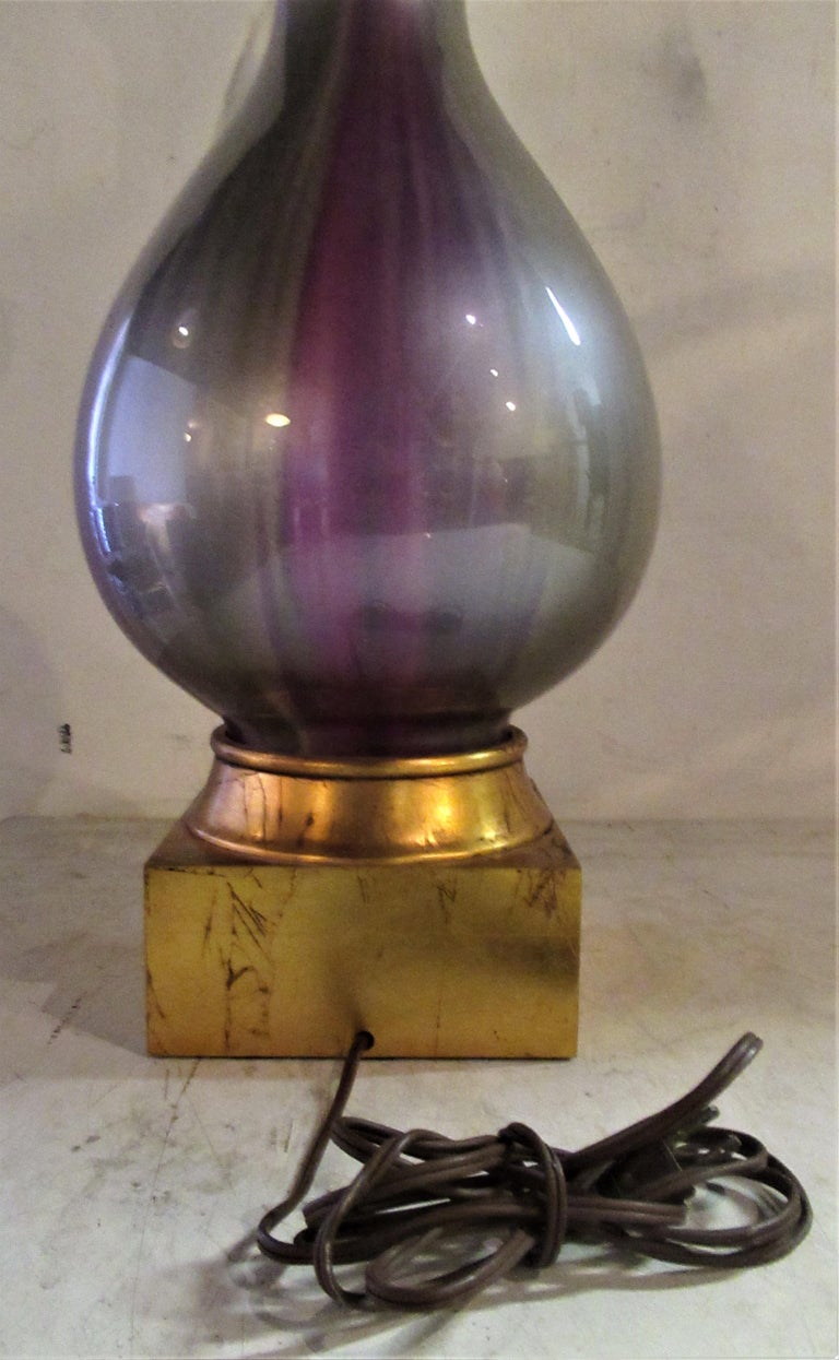 Hollywood Regency Iridescent Glass Lamp by Frederick Cooper at 1stDibs