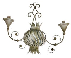 Hollywood Regency Iron And Tole Candle Sconce