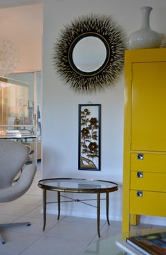 Hollywood Regency Italian Brass Faux Bamboo Table