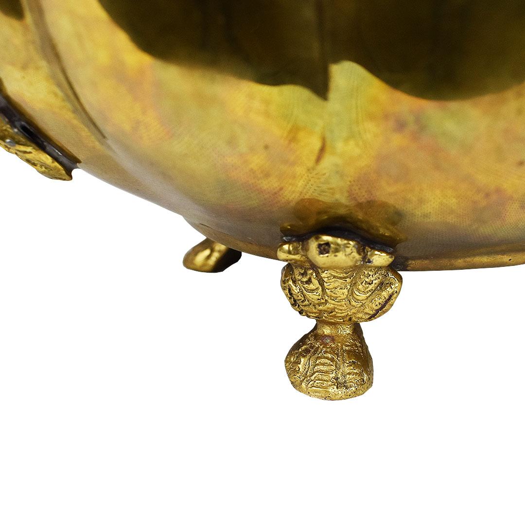 20th Century Hollywood Regency Italian Brass Ram Head Planter or Decorative Bowl
