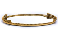 Hollywood Regency Italian Brass Rope & Tassel Framed Mirrored Tray c. 1965