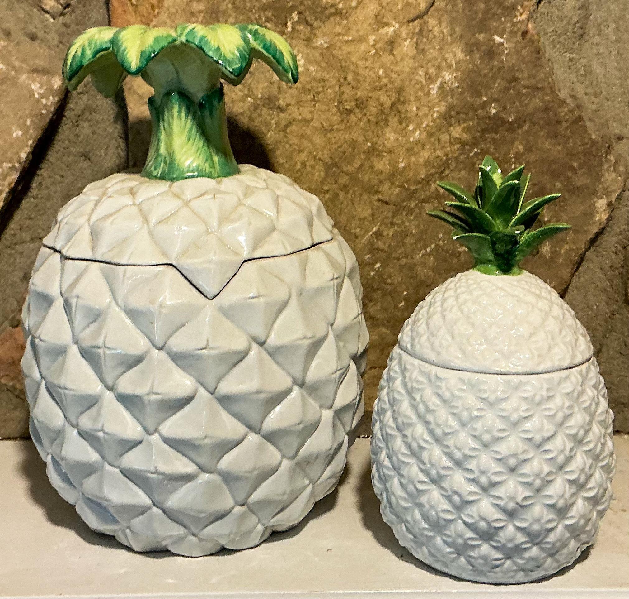 Vasetti / Cachepot in ceramica a forma di ananas Hollywood Regency - coppia in vendita 4