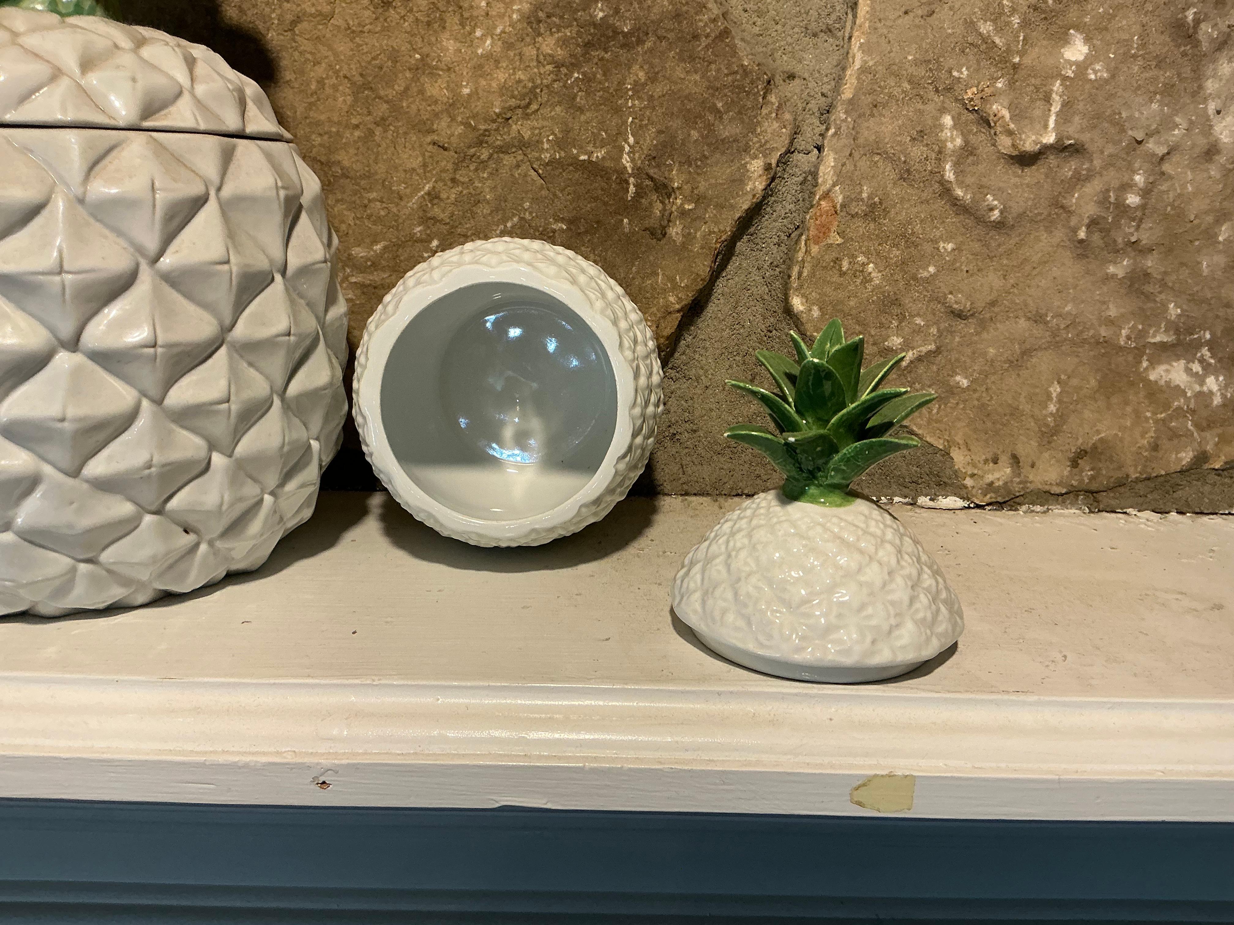 Vasetti / Cachepot in ceramica a forma di ananas Hollywood Regency - coppia in vendita 2