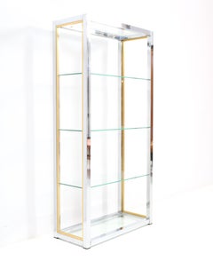 Hollywood Regency Italian Chrome and Brass Etagere by Renato Zevi, 1970s