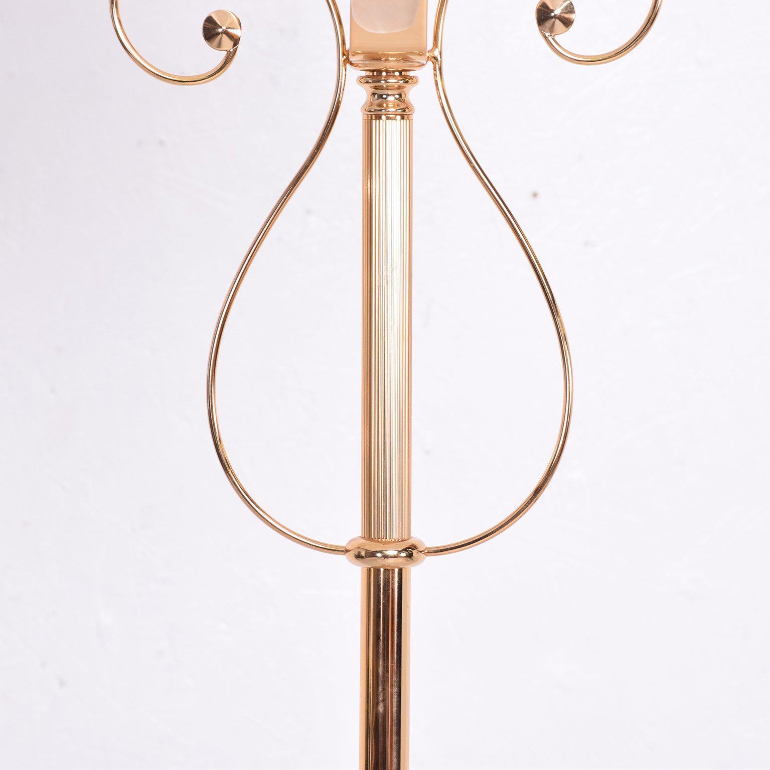 Hollywood Regency Italian Floor Lamp with Frosted Glass Shade After Lalique 3