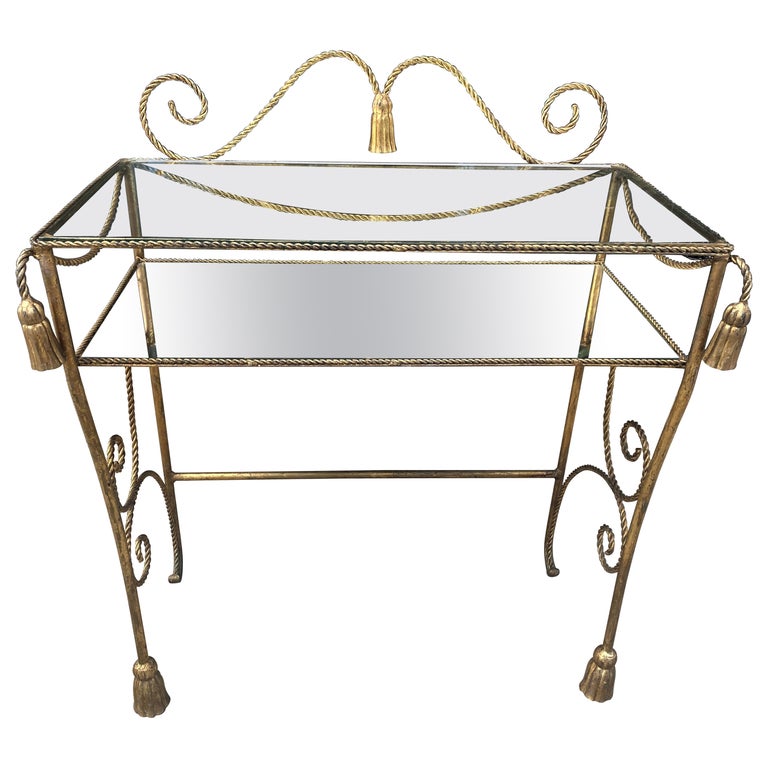 Hollywood Regency Italian Gold Metal Rope Twist Tassel Vanity at 1stDibs |  regency vanity