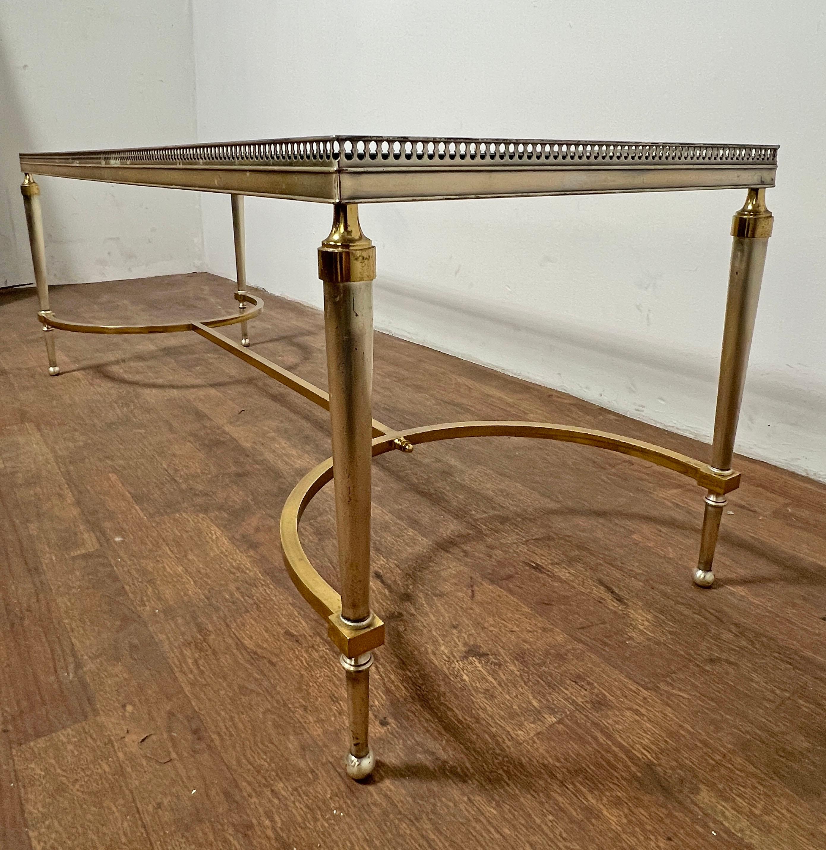 Table basse en métal mixte de style Maison Jansen, A.C. Italian Maison Jansen Style C. 1960s Bon état - En vente à Peabody, MA