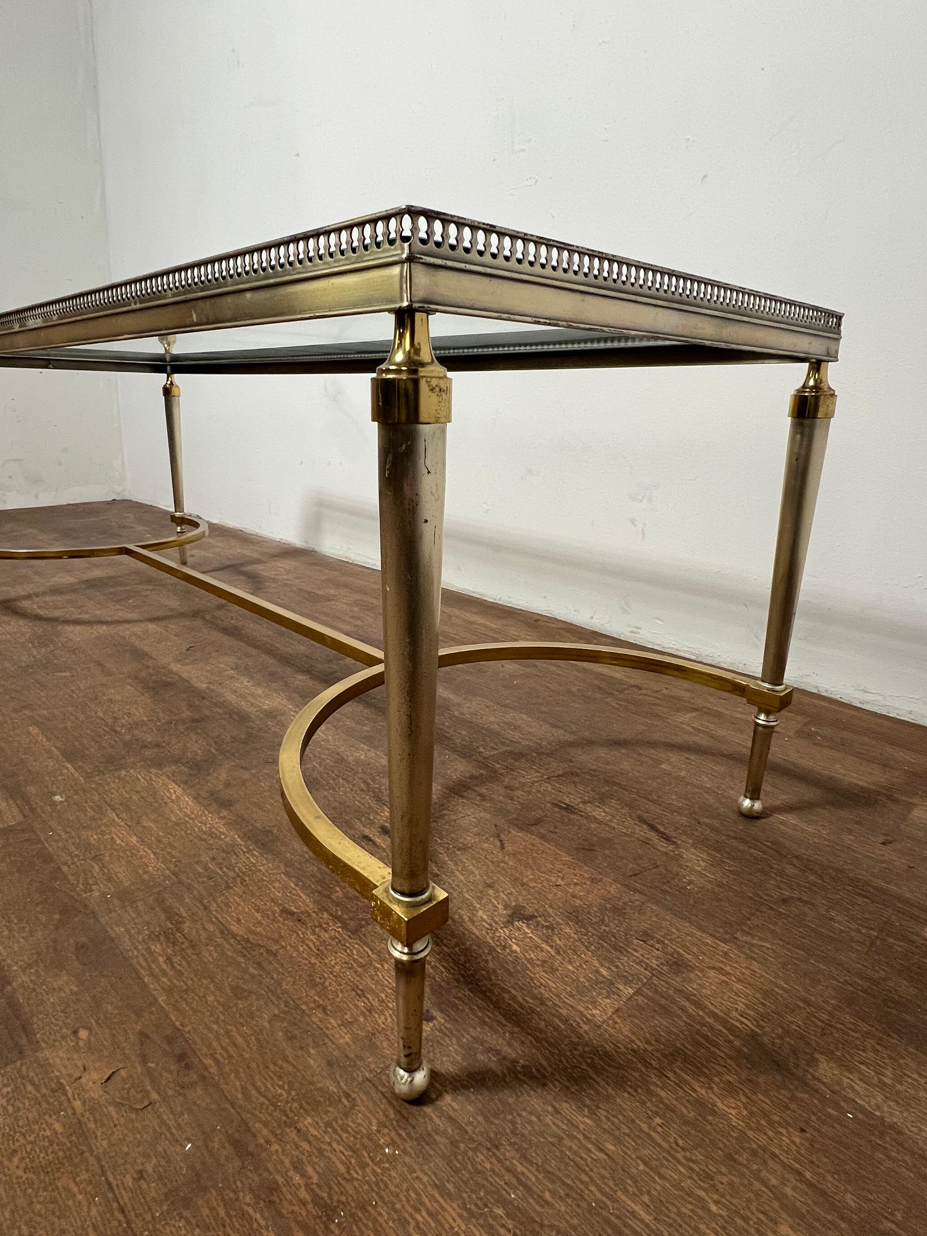Milieu du XXe siècle Table basse en métal mixte de style Maison Jansen, A.C. Italian Maison Jansen Style C. 1960s en vente