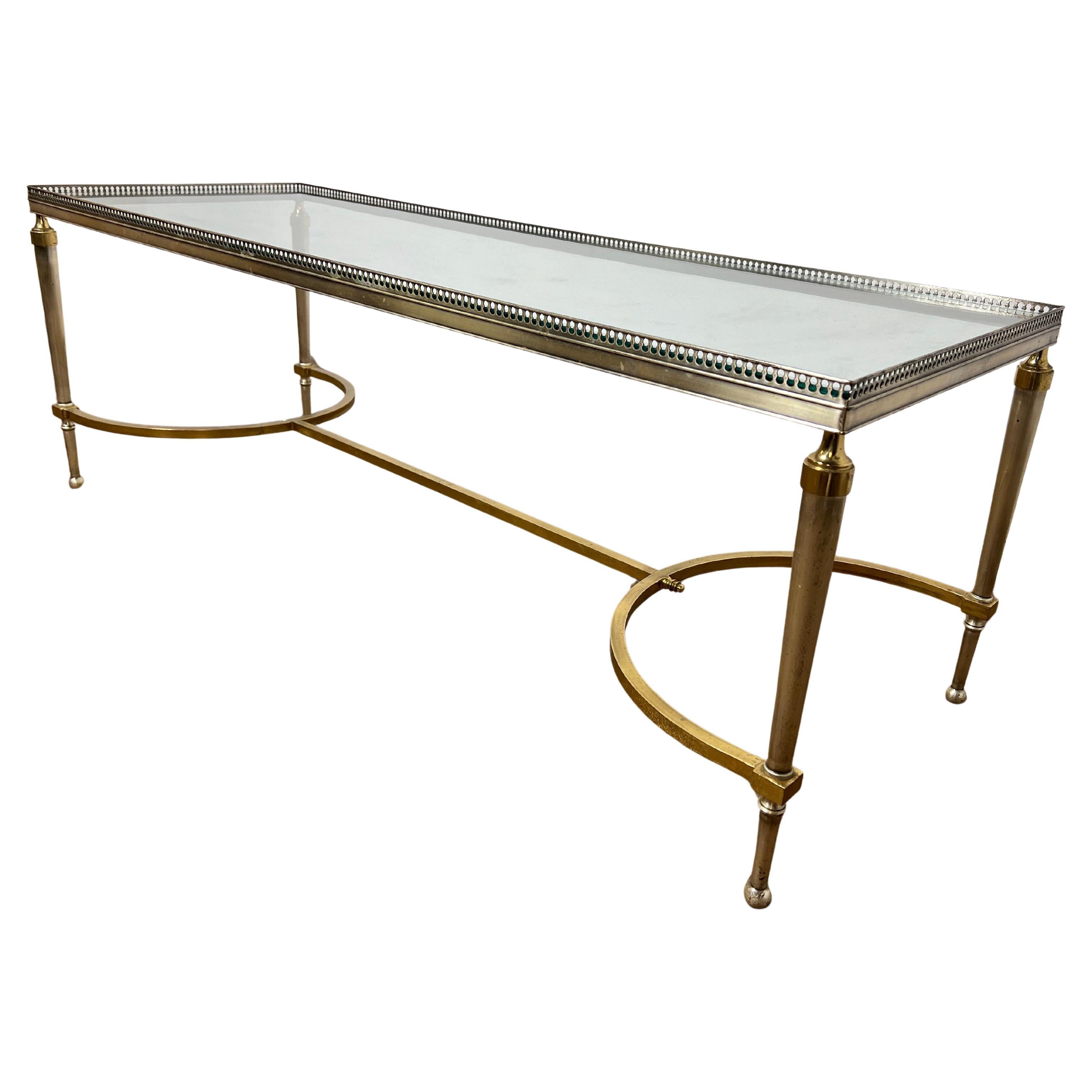 Hollywood-Regency-Couchtisch im italienischen Maison Jansen-Stil aus gemischten Metallen, ca. 1960er Jahre