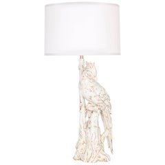 Hollywood Regency Italian Majolica Parrott Lamp