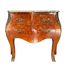Hollywood Regency Italian Marble Commode or Chest of Drawers Louis XV Style