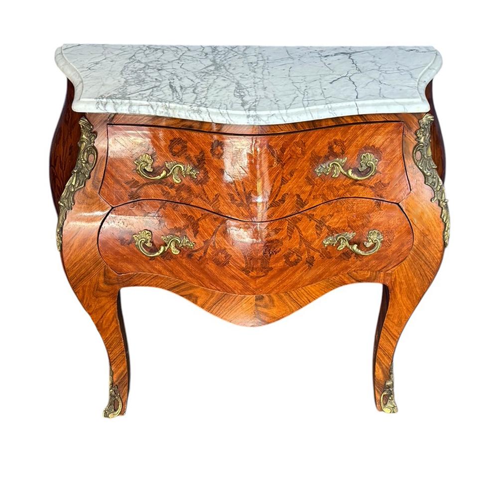 Hollywood Regency Italian Marble Commode or Chest of Drawers Louis XV Style For Sale 1