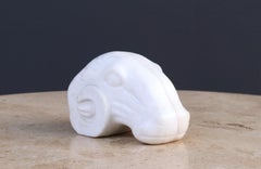 Hollywood Regency Italian Marble Ram Head Bookends
