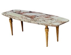 Hollywood Regency Italienischer Moderner Rechteckiger Cocktail Tisch in Rosa Marmor