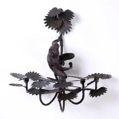 Hollywood Regency Italian Monkey Palm Wall Sconces - Pair