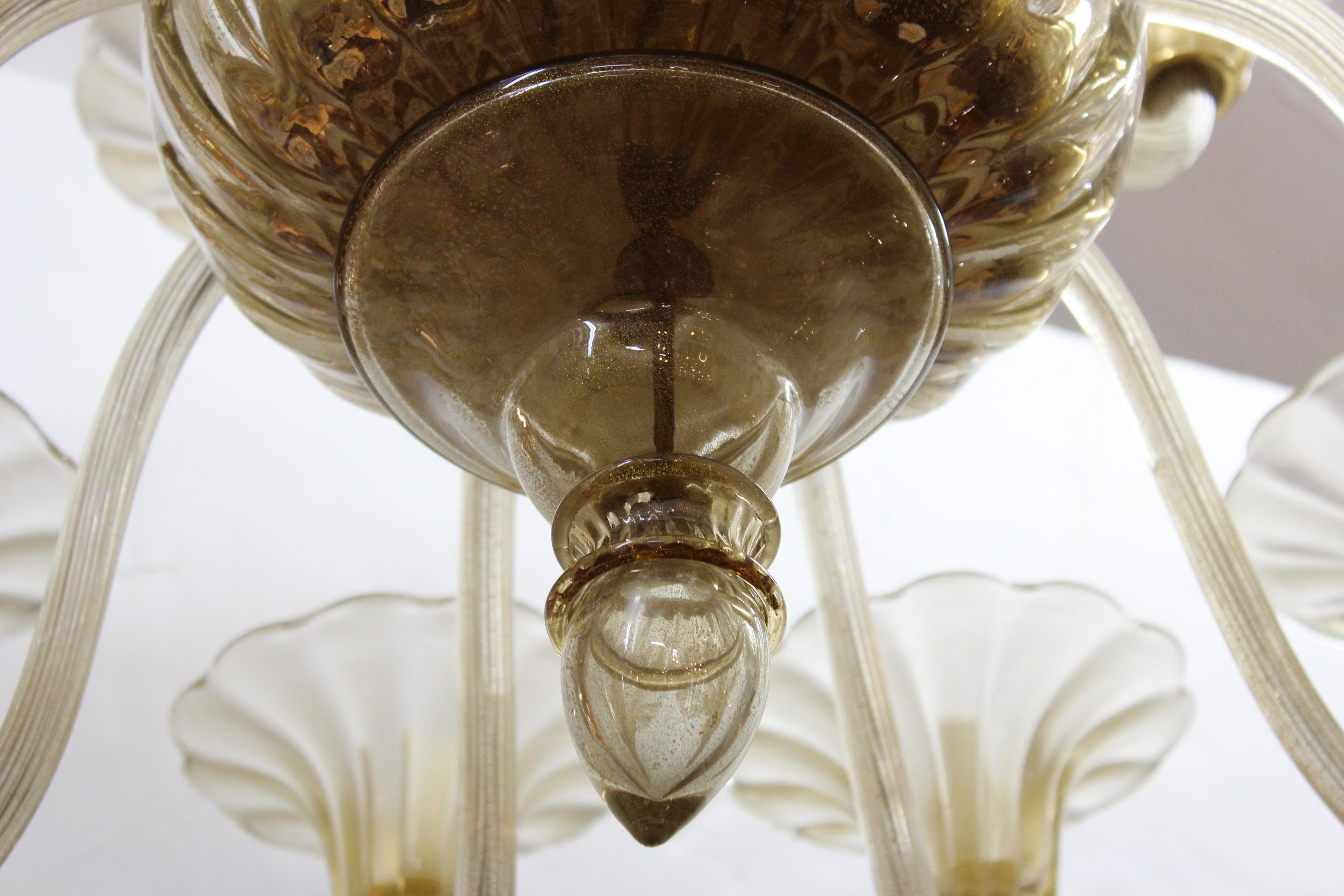 Hollywood Regency Italian Murano Glass Chandelier 2