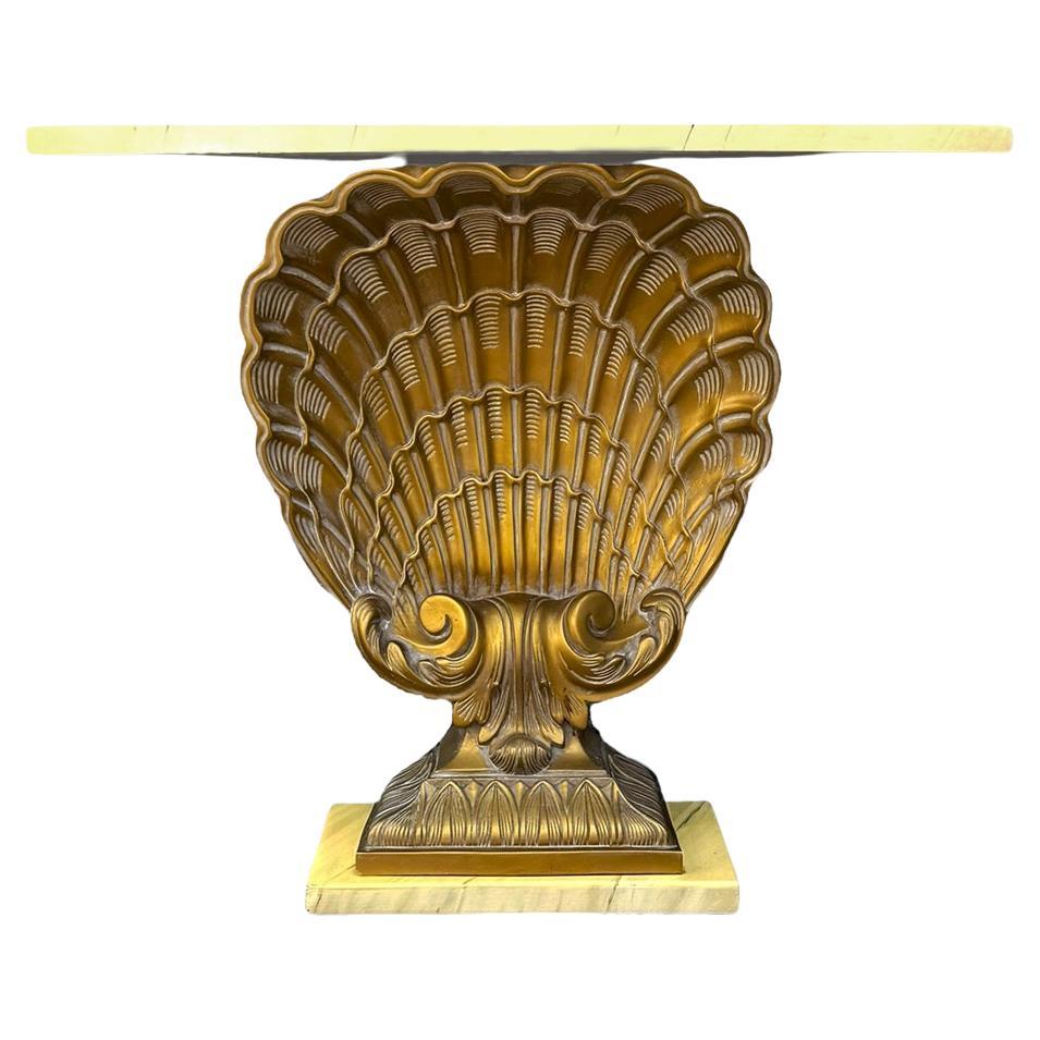Hollywood-Regency-Konsole aus Kunstmarmor im italienischen Provinzial-Stil in Muschelform