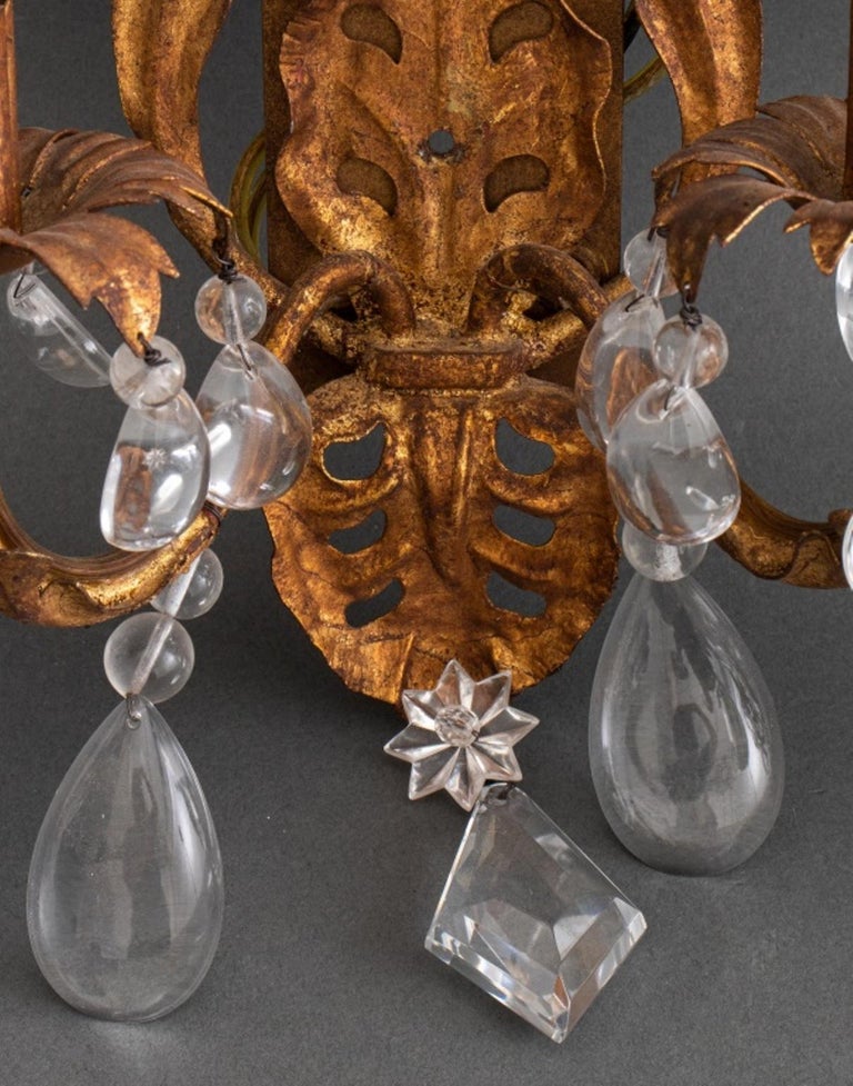 Hollywood Regency Italian Rococo 2-Light Sconces For Sale at 1stDibs