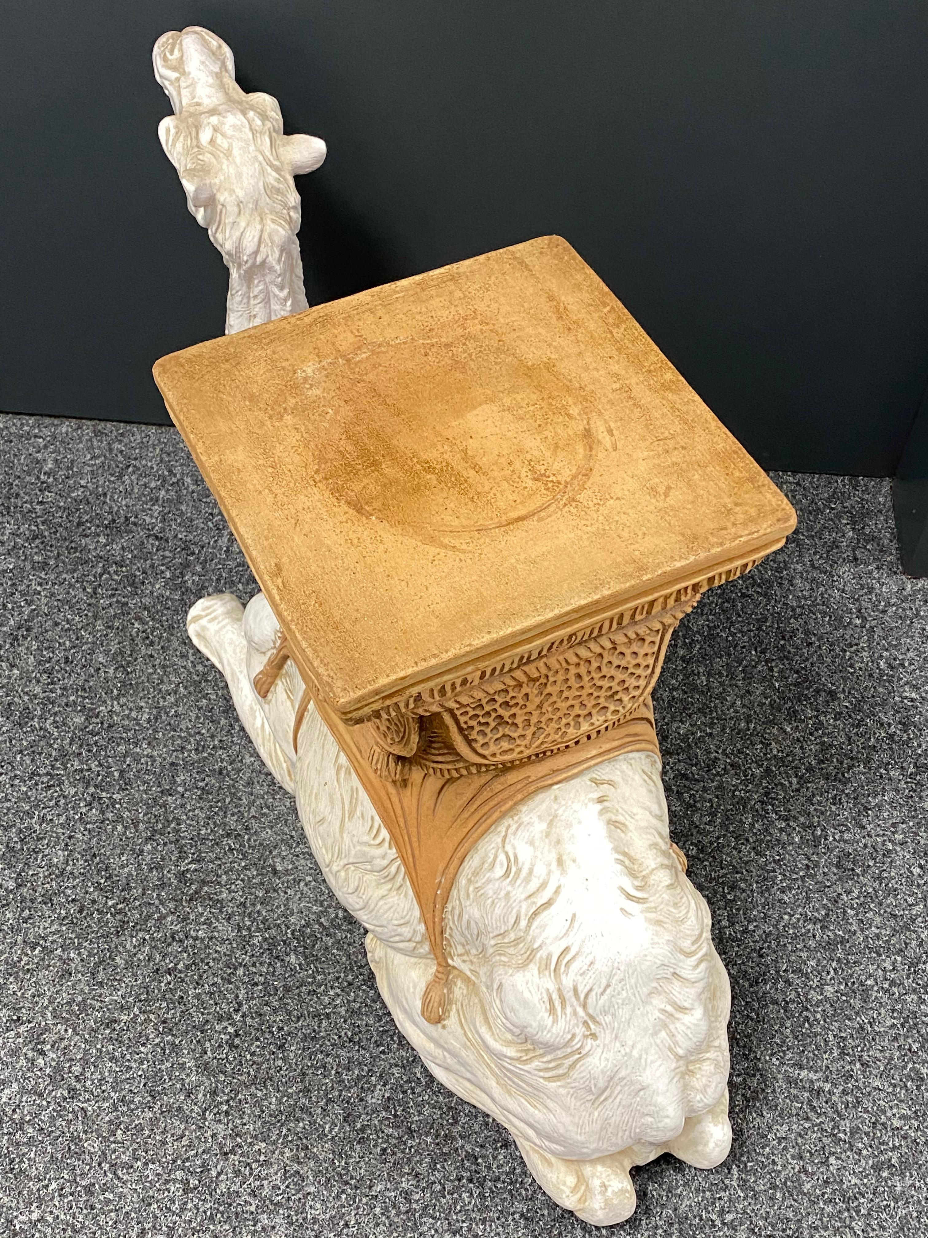 Hollywood Regency Italian Terracotta Camel Garden Stool Plant Stand or Seat 9