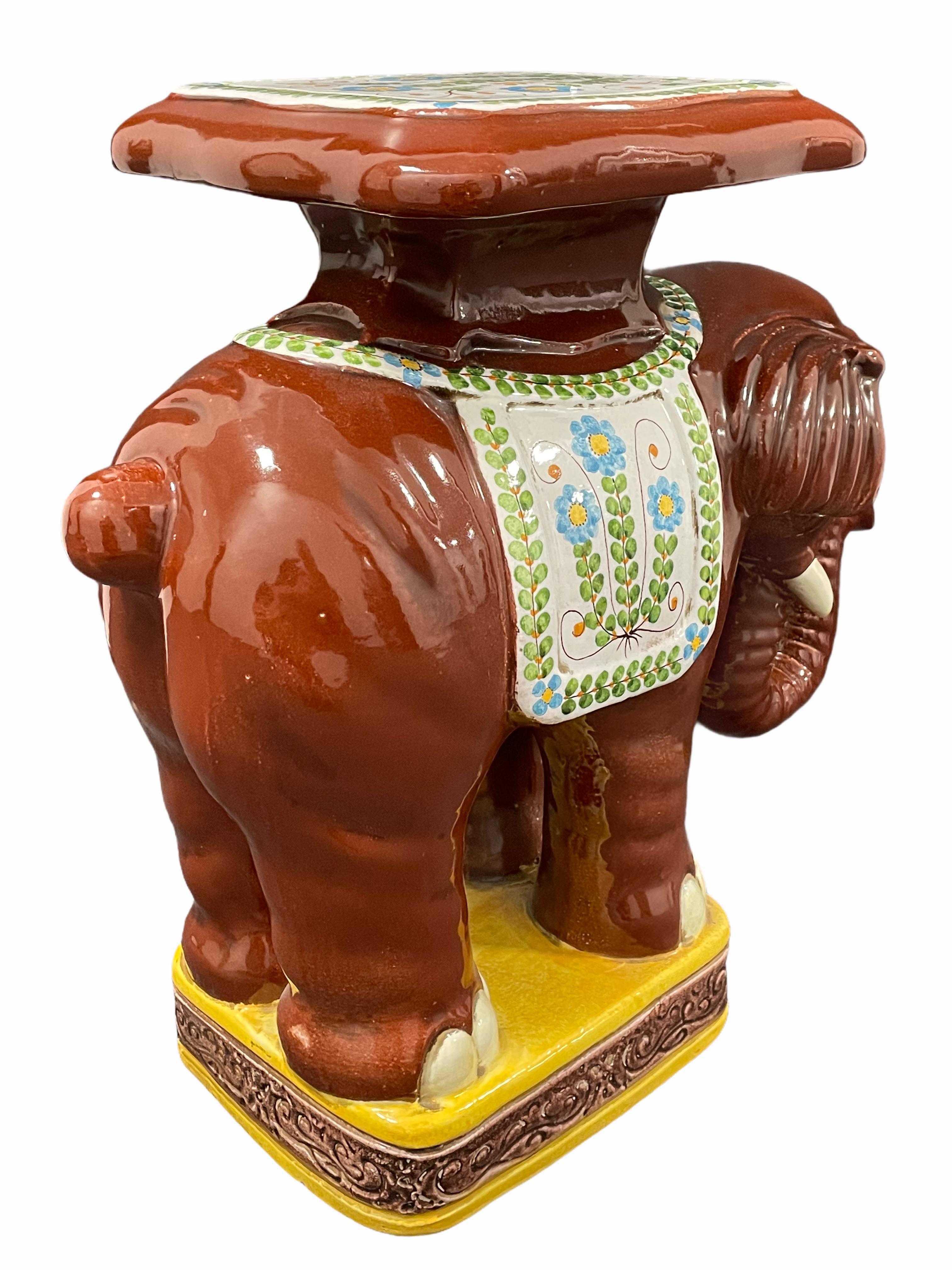 wooden elephant plant stand