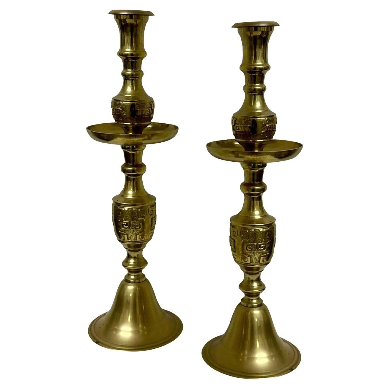 Hollywood Regency James Mont Candlesticks - A Pair  For Sale