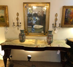Miroir mural ou de console Jansen Églomisé Hollywood Regency Estampillé au verso