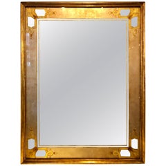 Hollywood Regency Jansen Églomisé Wall or Console Mirror Stamped on Reverse