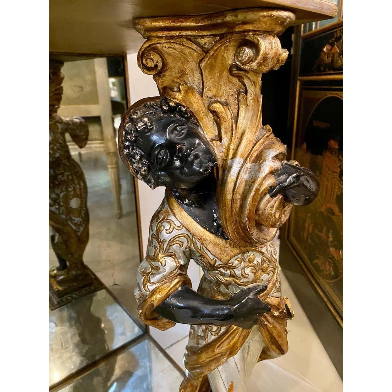 Hollywood Regency Jansen Figural & Églomisé Console Table, Sofa/Sideboard Table 1