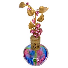 Hollywood Regency Jeweled Rainbow Cut Crystal Atomizer Perfume Bottle, Bohemia
