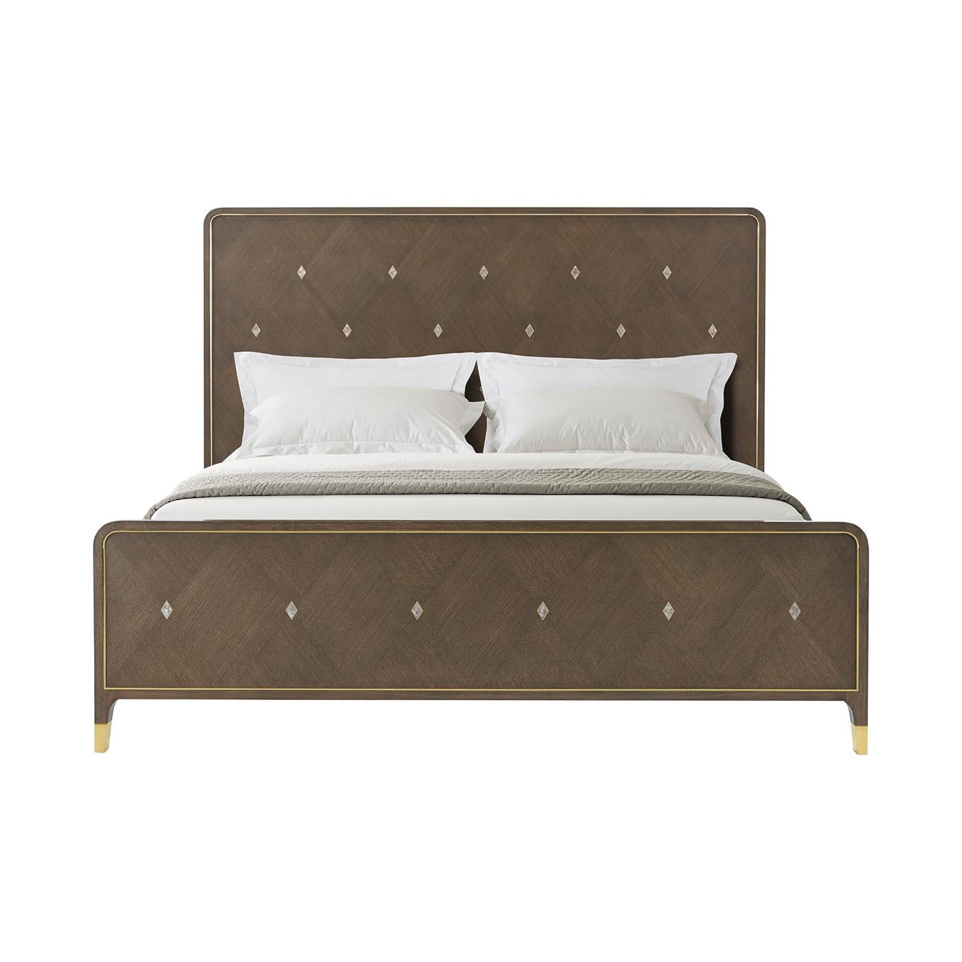 Vietnamese Hollywood Regency King Bed For Sale
