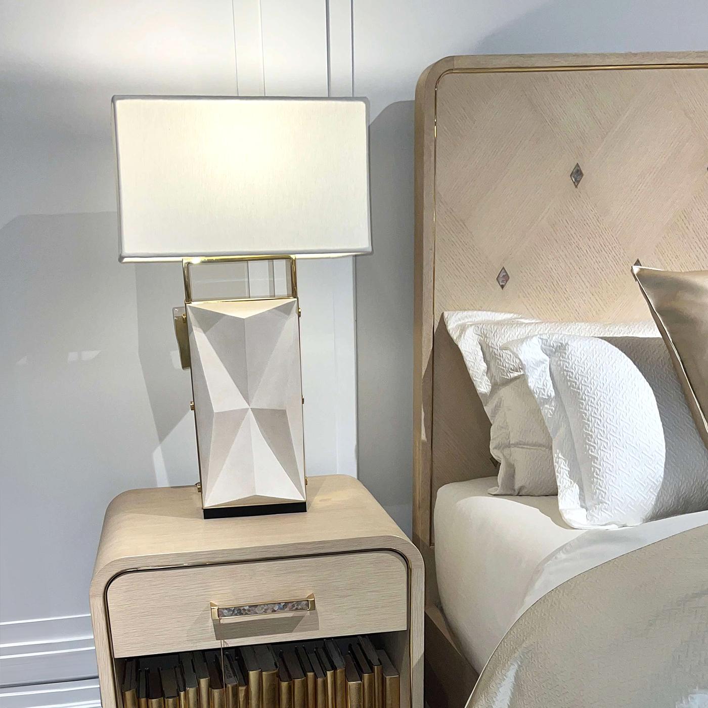 Contemporary Hollywood Regency King Bed - Light Finish For Sale