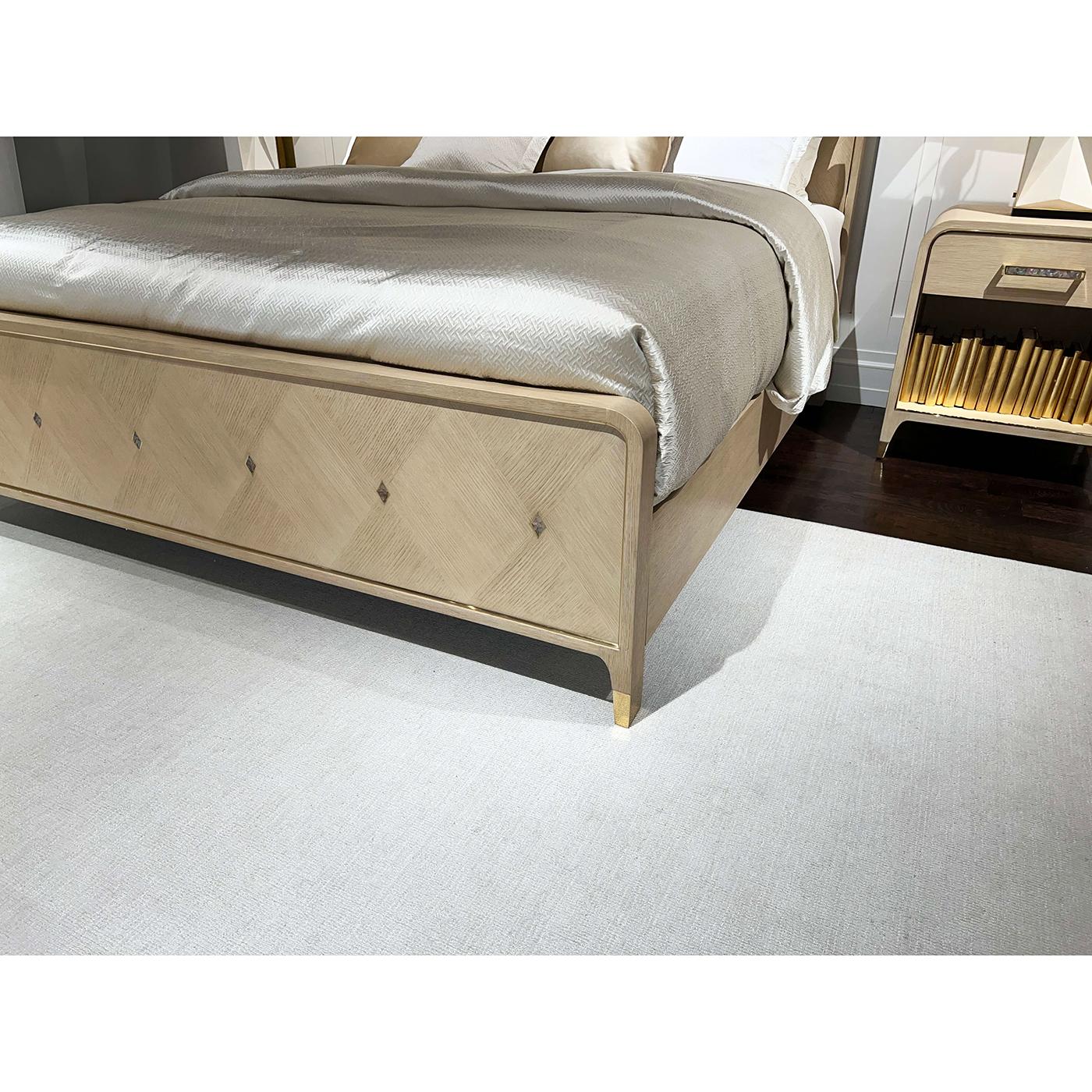 Brass Hollywood Regency King Bed - Light Finish For Sale
