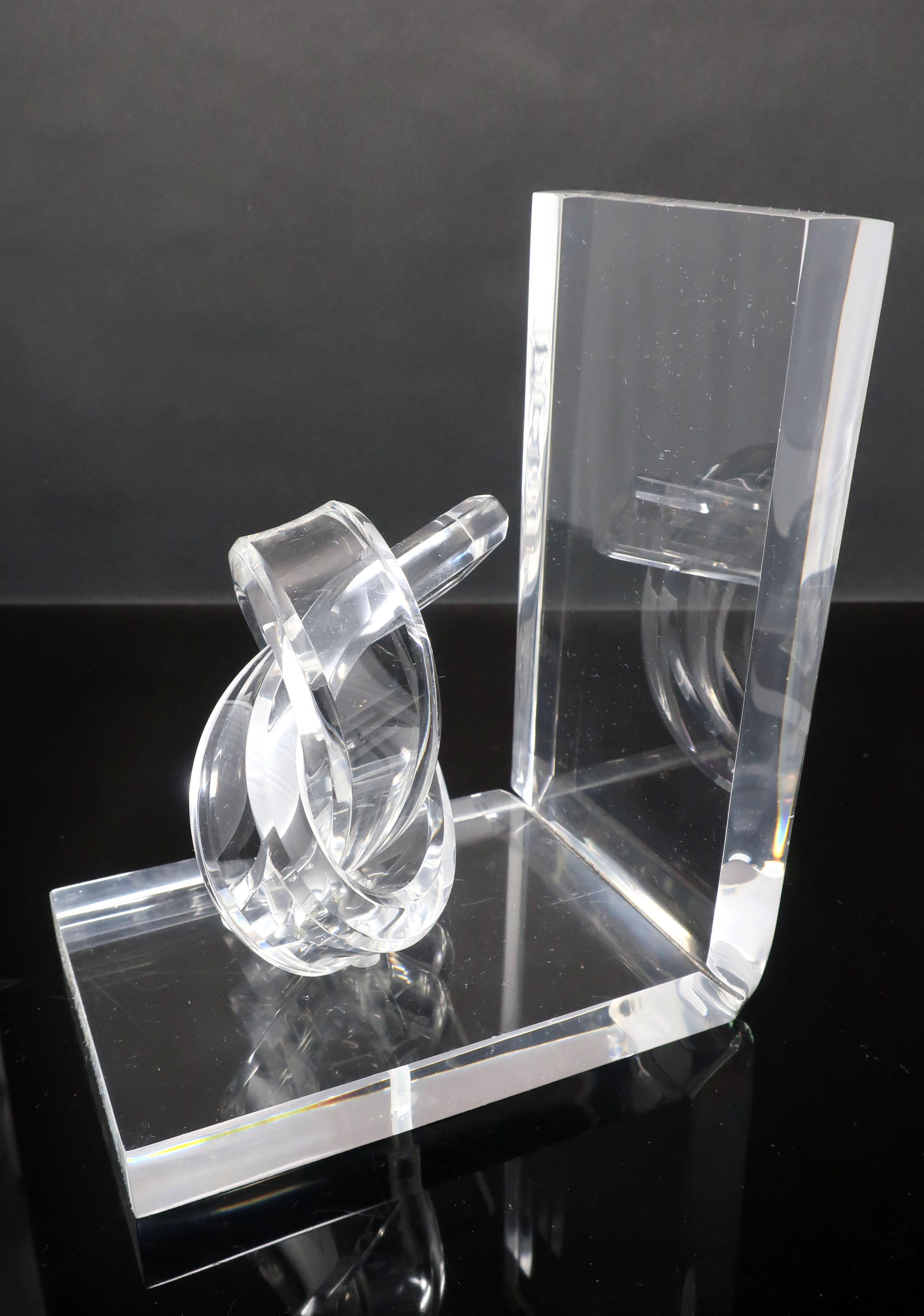 Hollywood Regency Knotted Lucite Bookends 2