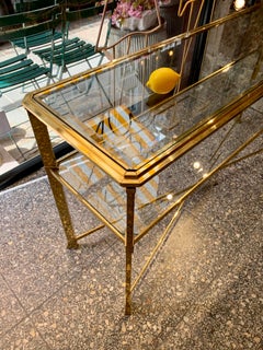 Hollywood Regency - Consola de latón estilo La Barge