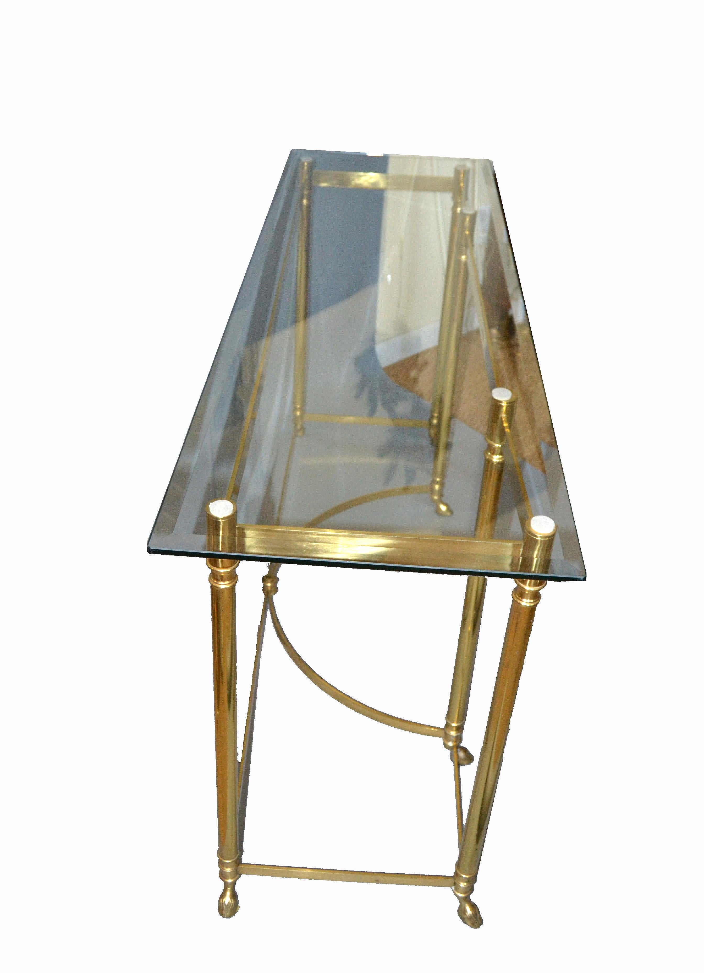 brass console table