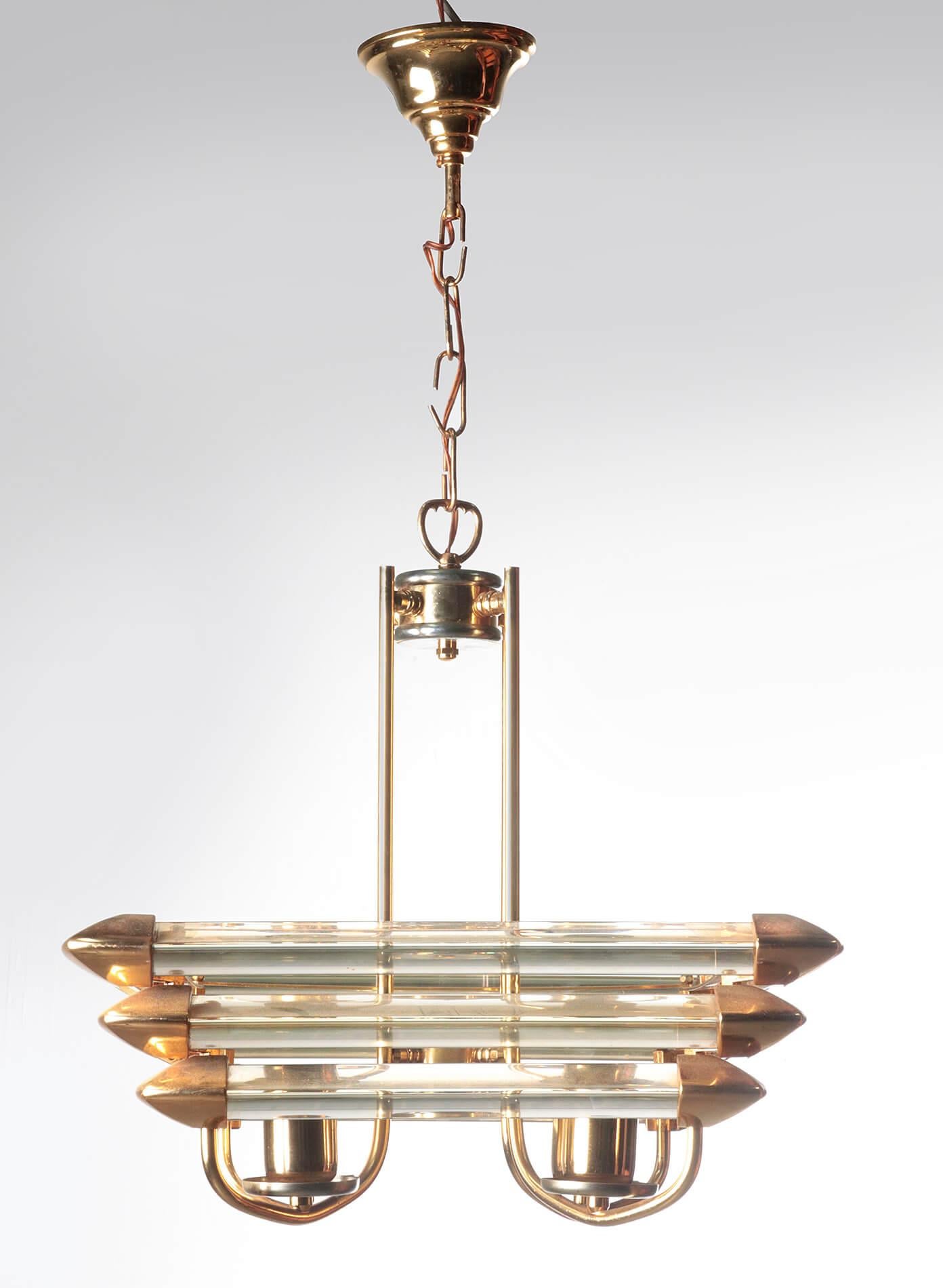 Mid-20th Century Hollywood Regency Lamp with Prism Glass