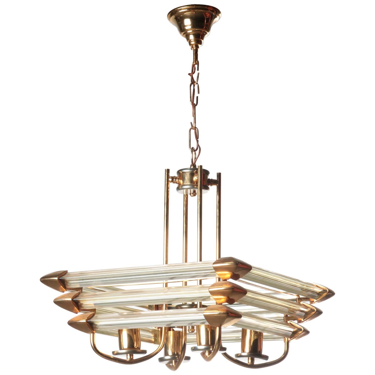 Hollywood Regency Lamp with Prism Glass
