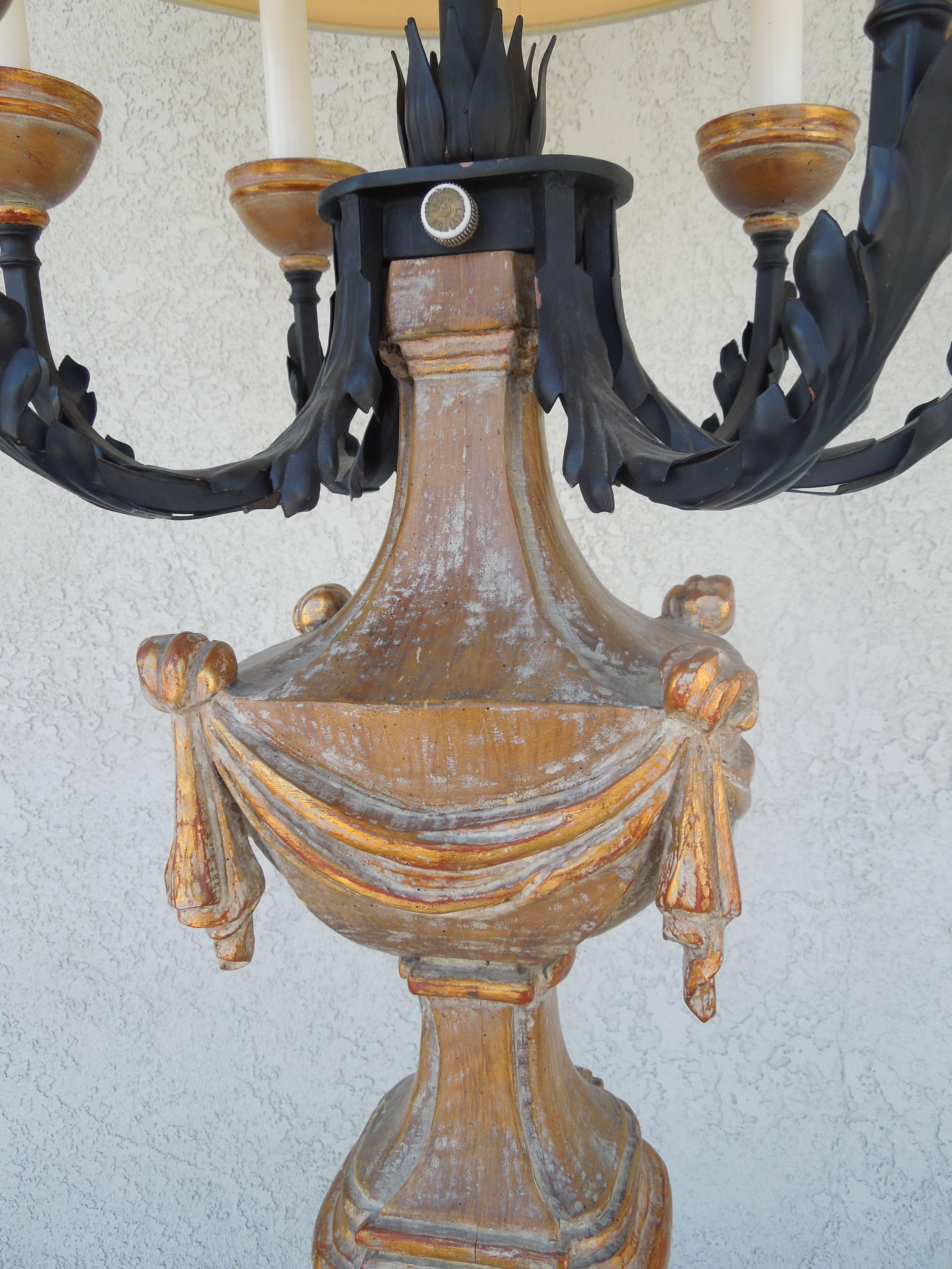 American Hollywood Regency Large 1950s Candelabra Lamp by Marbro Lamps